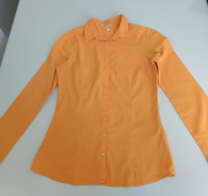 Sarı Uzun Kollu Keten Kadın Gömlek - Görsel 2