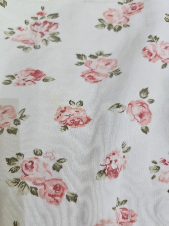 Beyaz Çiçek Desenli Düğmeli Kız Hırka - Görsel 3