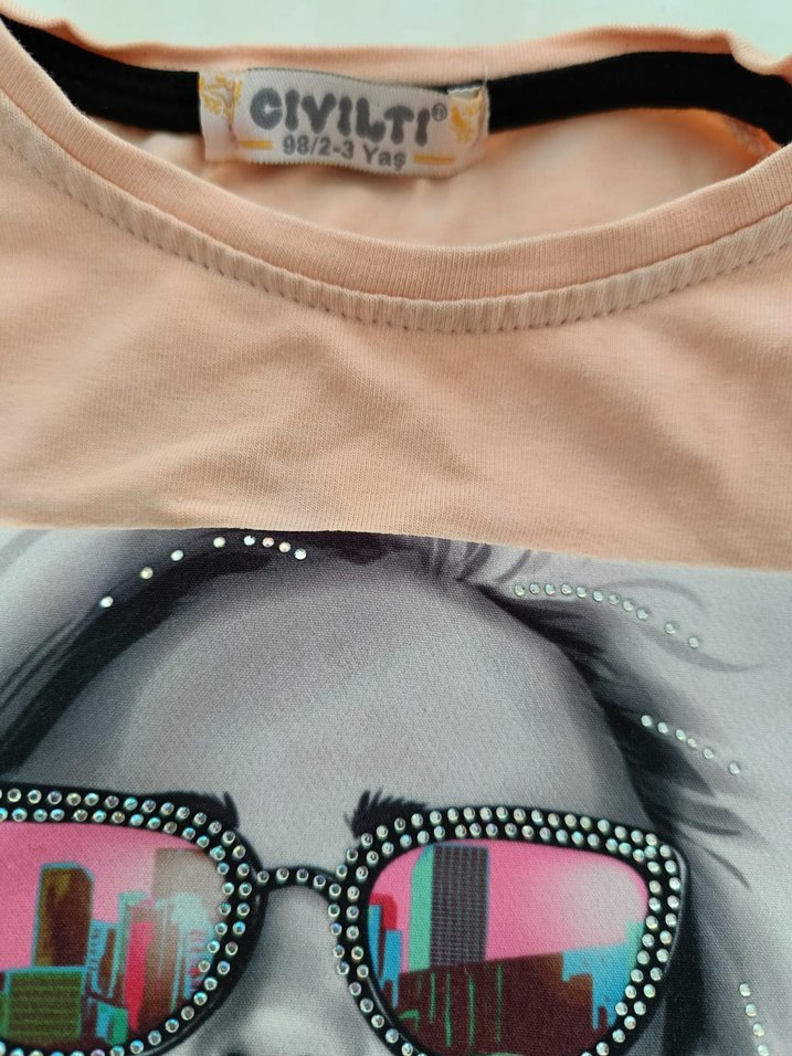 Kız Bebek Payetli Kısa Kollu Takım - Görsel 3