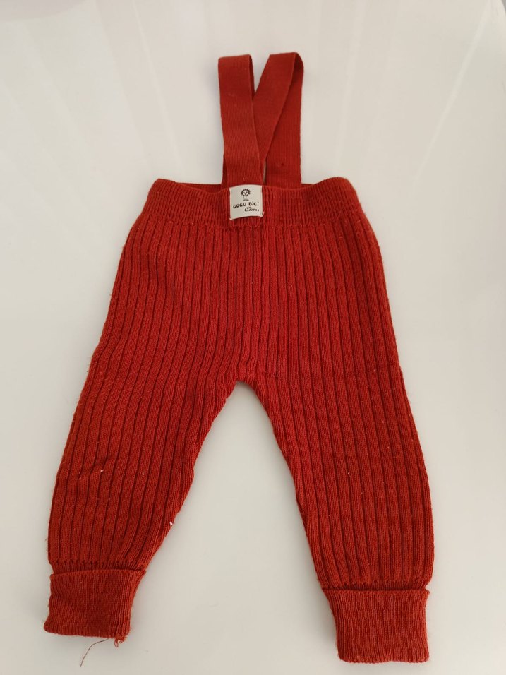 Kırmızı Örgü Erkek Salopet - Görsel 3