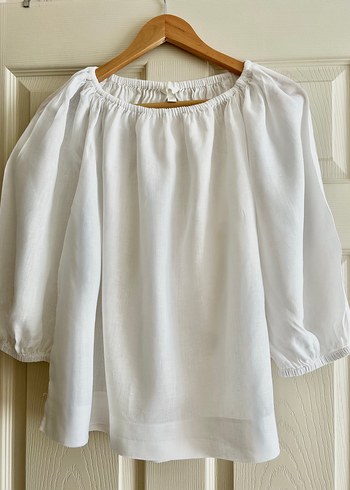 H&M yakası büzgülü bluz