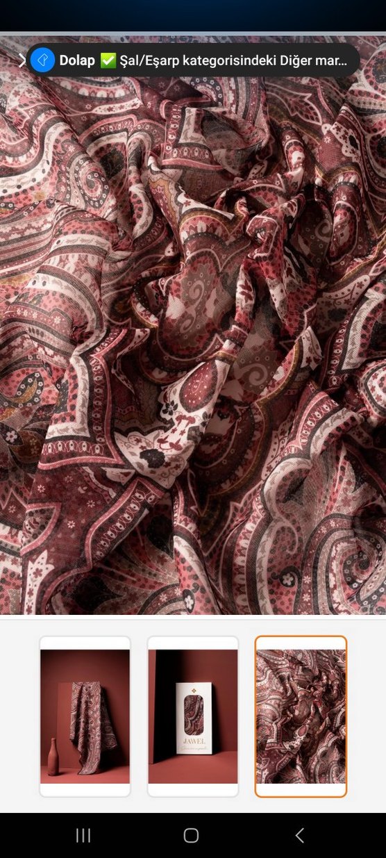 Bordo Etnik dedenin Eşarp - Görsel 2