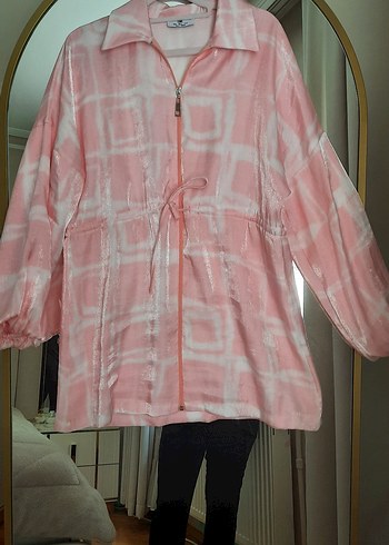 Diğer Pembe Bağcıklı Midi tunik l xl beden
