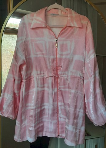 Pembe Bağcıklı Midi tunik l xl beden - Görsel 5