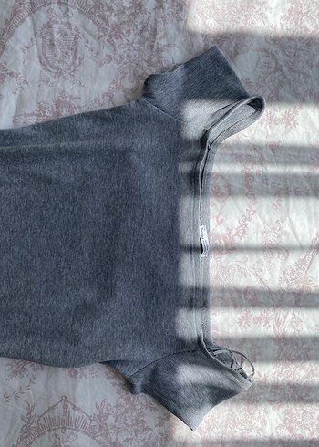 Bershka Gri Kısa Kollu Midi Elbise Bershka