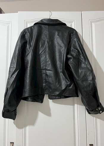 Siyah Deri Biker Ceket - Görsel 2