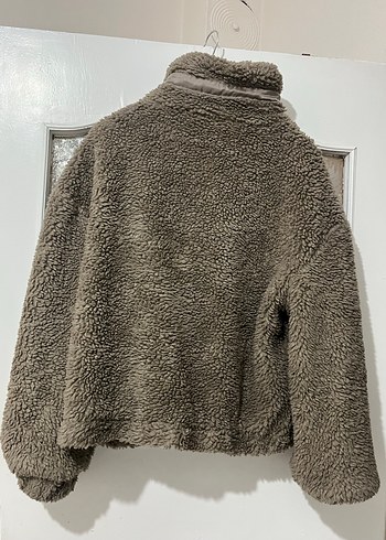 Yeşil peluş Rahat Kesim Kadın Ceket - Görsel 2