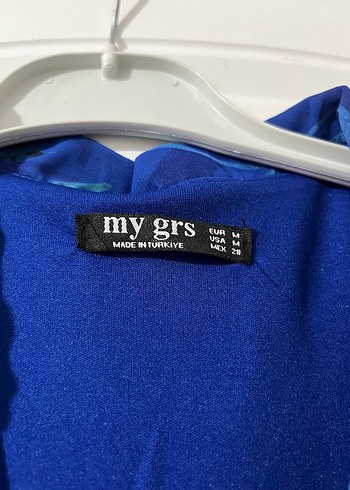 Mavi Kemerli Uzun Kollu Mini Elbise - Görsel 3