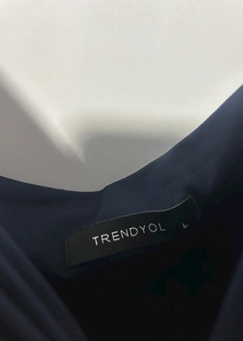 trendyolmilla lacivert askılı midi elbise - Görsel 3