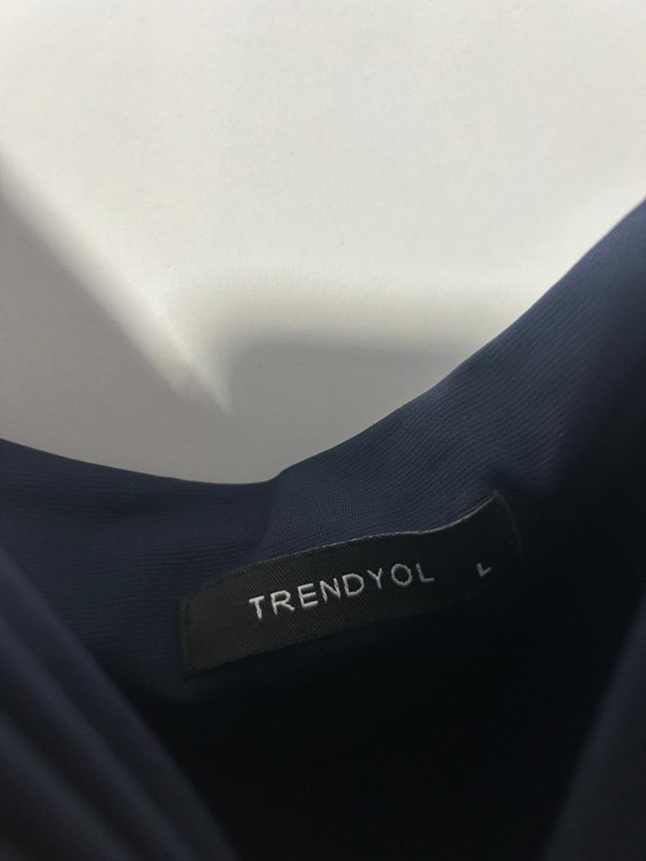 trendyolmilla lacivert askılı midi elbise - Görsel 3