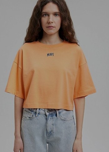 Mavi Baskılı Kadın Rahat Tişört 3 lü - Görsel 4