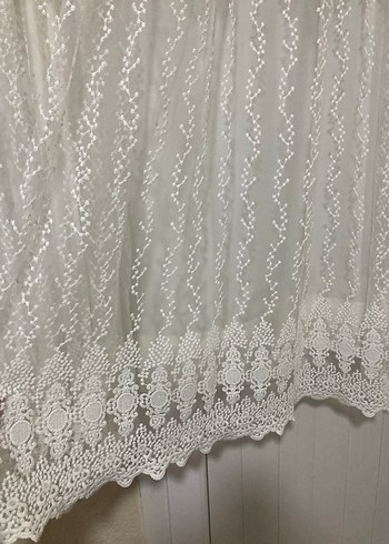 Gri Beyaz Dantel Perde - Görsel 2