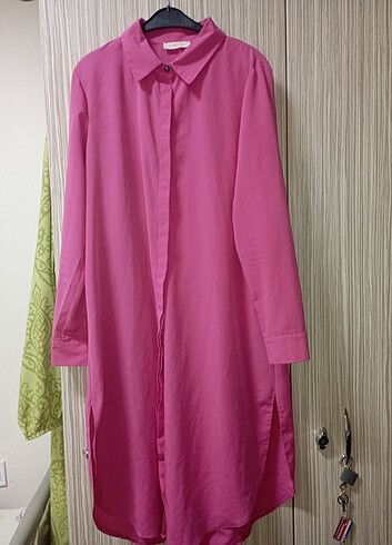Pembe gömlek tunik 