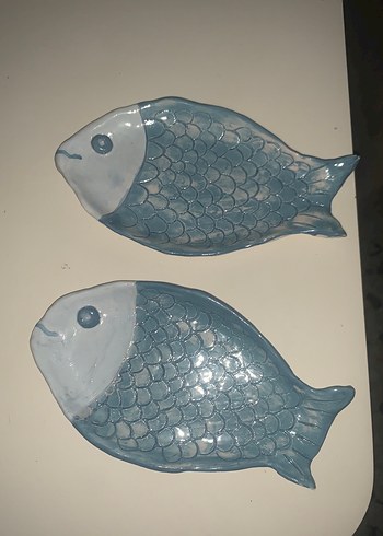 El yapımı seramik balık çift - Görsel 2