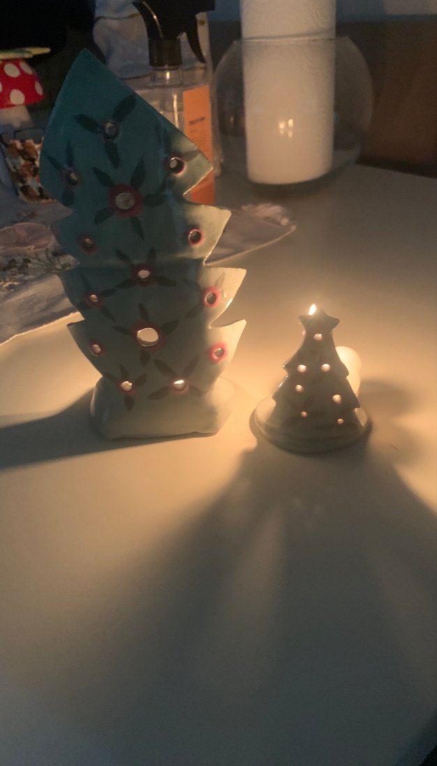 El yapımı seramik mumluk ikili - Görsel 2