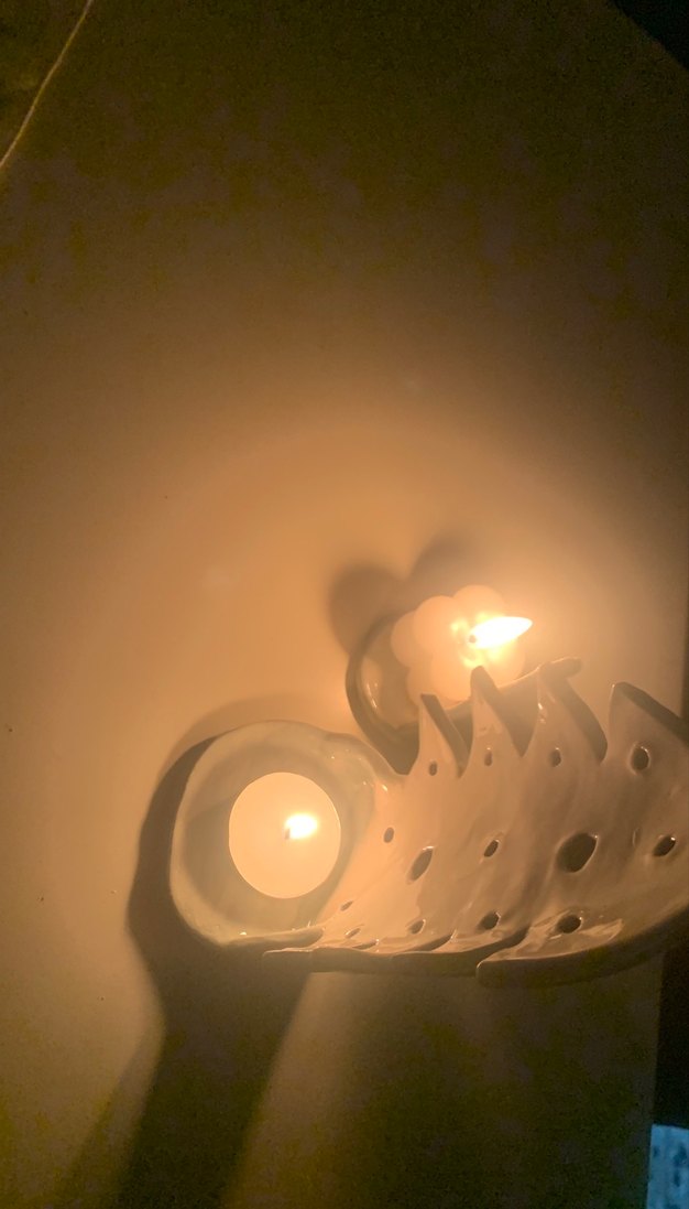 El yapımı seramik mumluk ikili - Görsel 3