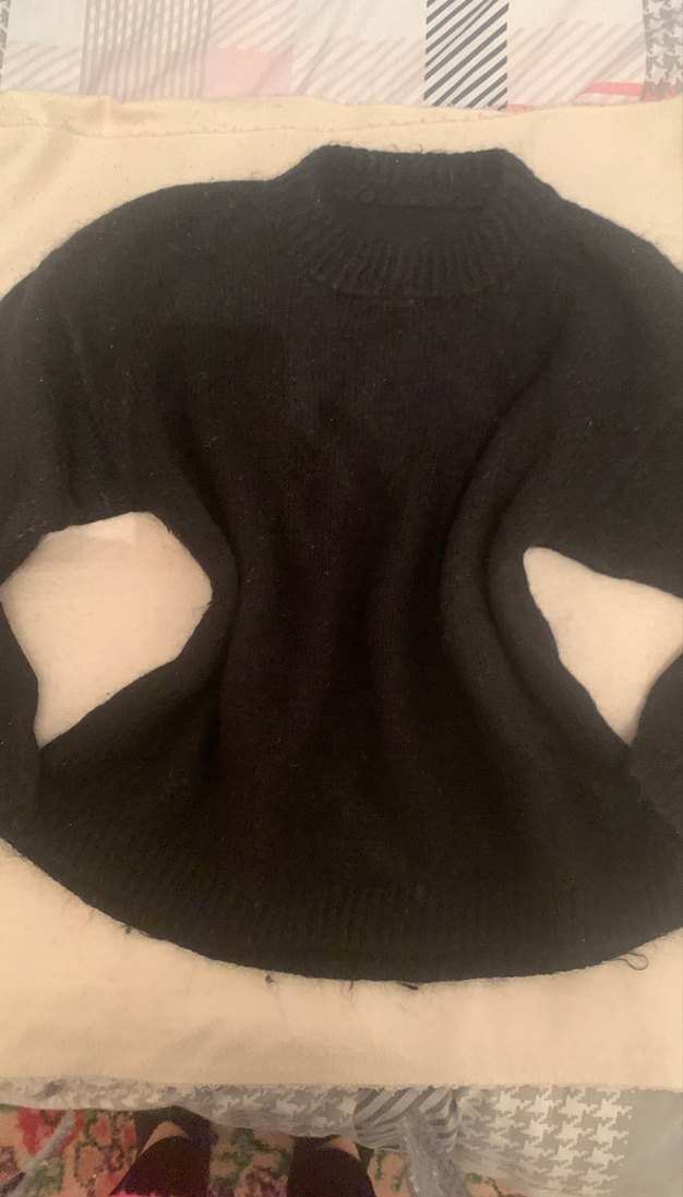 Siyah Örgü Kadın Kazak el örgüsü - Görsel 3