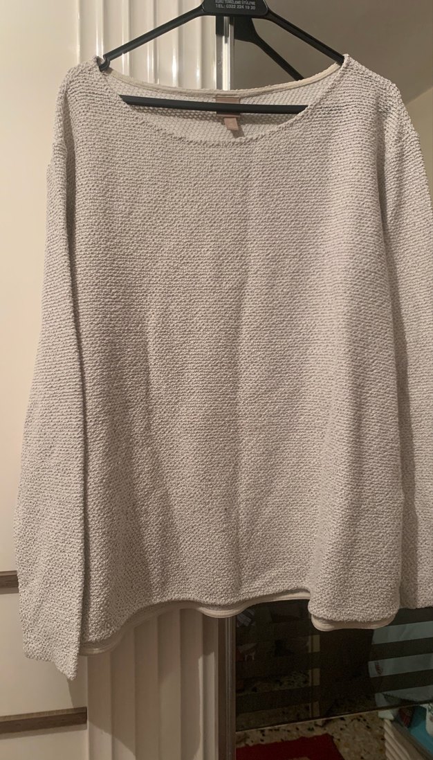 Kadın Gri Bohem Örgü Uzun Kollu Kazak - Görsel 5