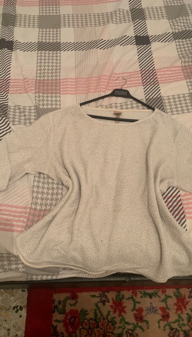 Kadın Gri Bohem Örgü Uzun Kollu Kazak - Görsel 4