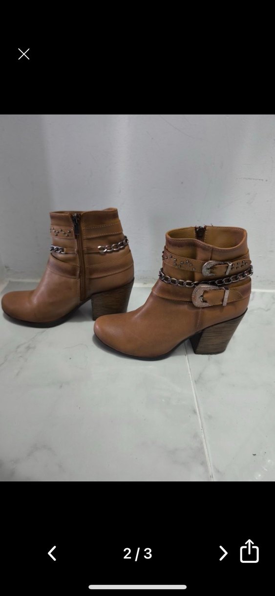 Kahverengi Zincirli Kadın Biker Bot - Görsel 3