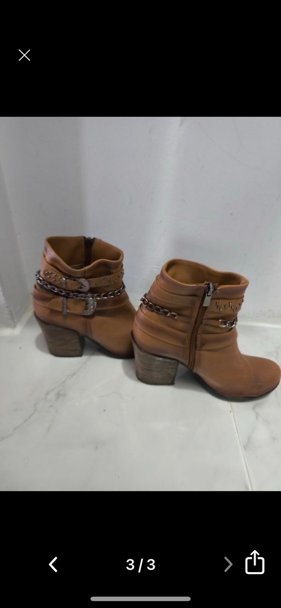 Kahverengi Zincirli Kadın Biker Bot - Görsel 2