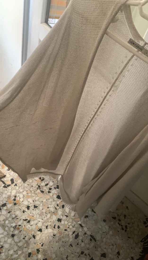 LCW yarasa kollu çeket simli krem rengi - Görsel 5