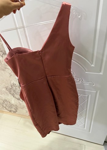 Parlak Mini Drapeli Abiye Elbise - Görsel 5