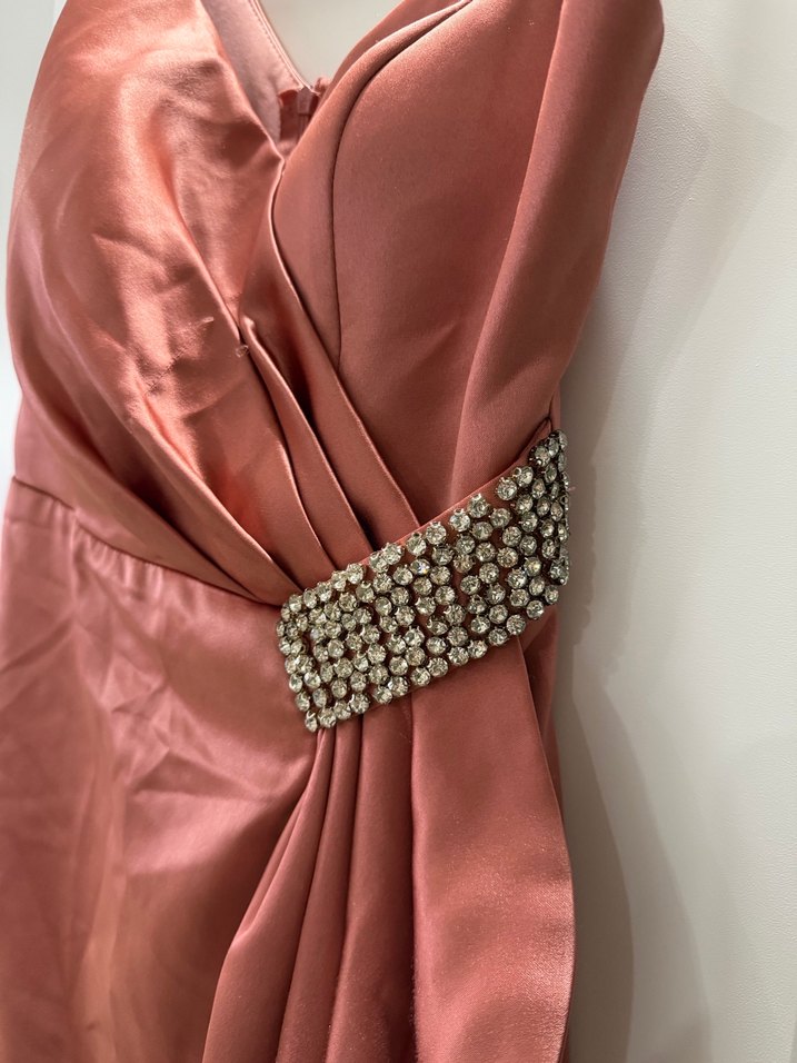 Parlak Mini Drapeli Abiye Elbise - Görsel 2