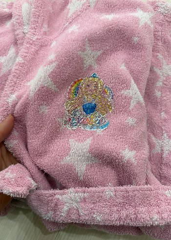 Kız Çocuk Pembe Kapüşonlu Bornoz - Görsel 2