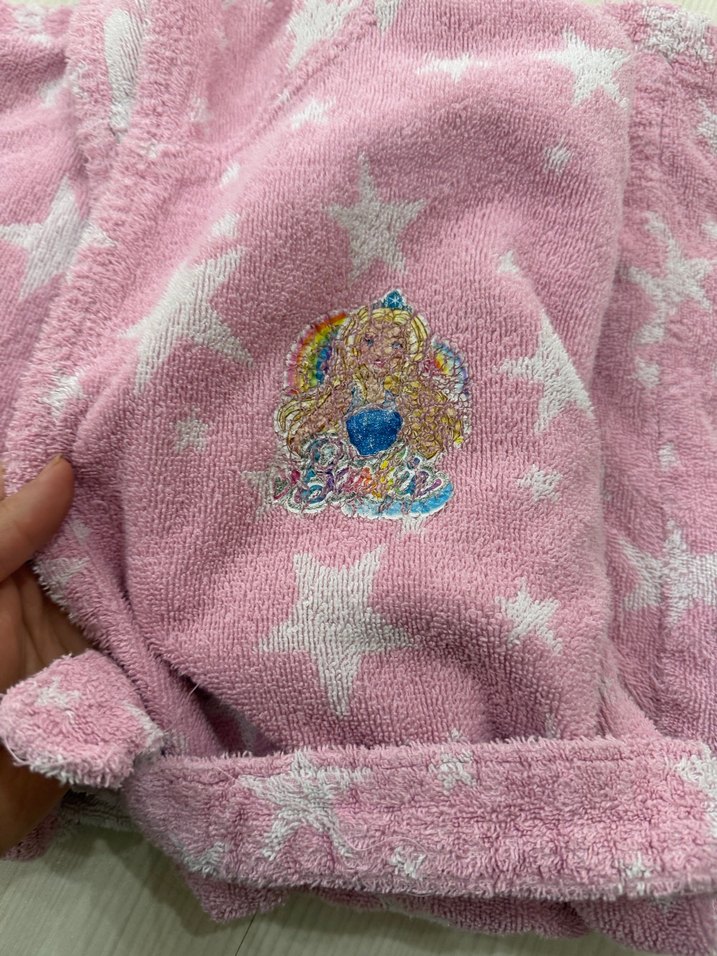 Kız Çocuk Pembe Kapüşonlu Bornoz - Görsel 2