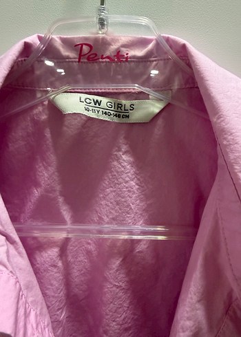 Pembe Kısa Kollu kız çocuk gömlek - Görsel 3