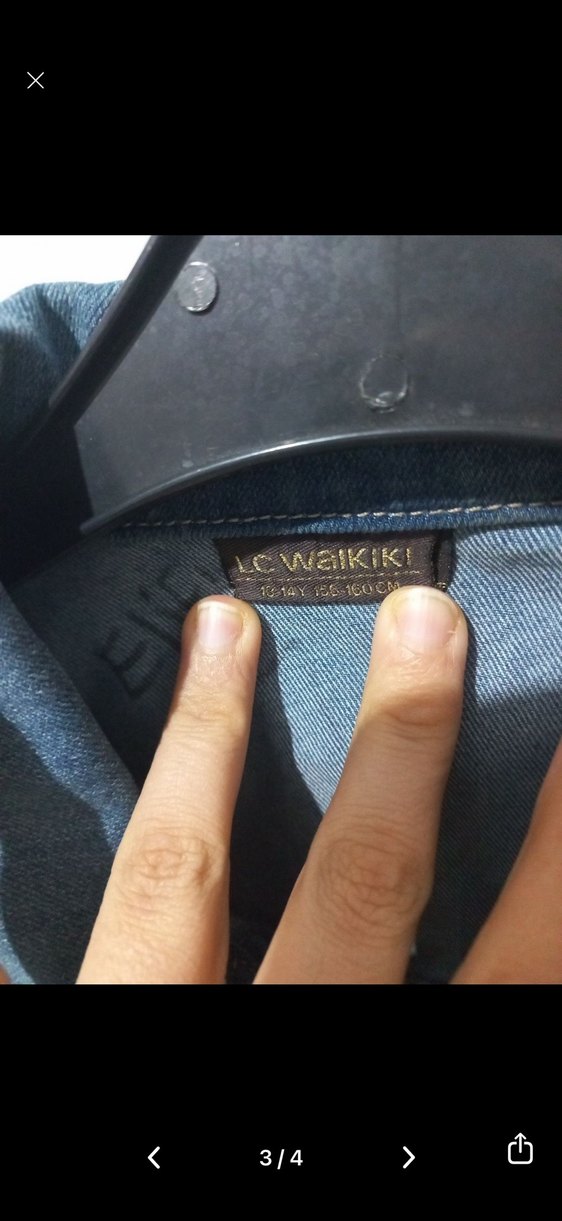 Düğmeli Mavi çocuk Denim Ceket - Görsel 3