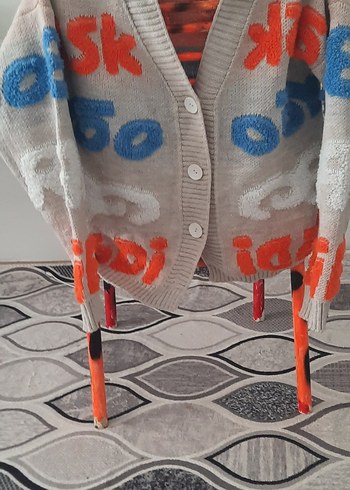 Diğer Örgü Kadın Hırka, Çok Renkli Batik Desen
