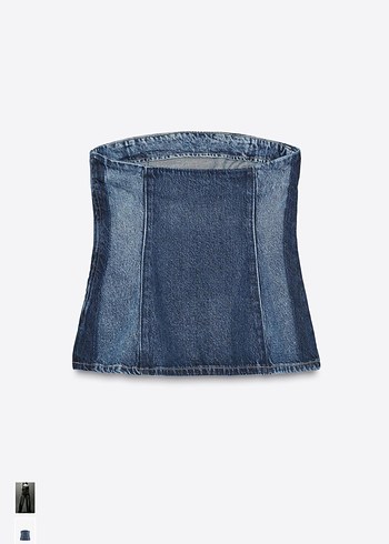 Zara Kadın Kot Straplez - Görsel 2