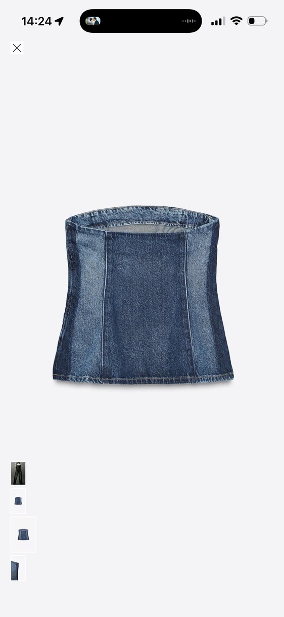 Zara Kadın Kot Straplez - Görsel 2