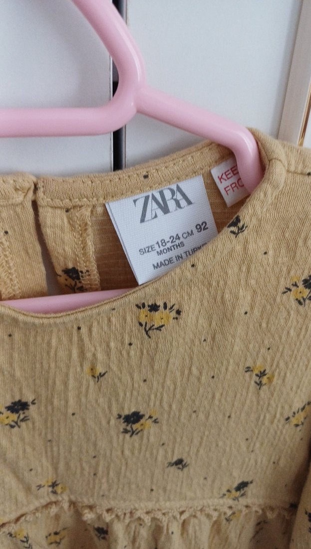 Kız Çocuk Bej Nakışlı Keten Elbise Zara - Görsel 2