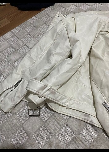 s Beden beyaz Renk zara beyaz oversize deri ceket