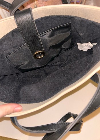 Bej Deri Kadın Omuz Çantası - Fiyonklu - Görsel 3