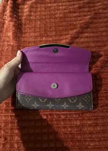 Beden Louis Vuitton Mor Baskılı Deri Kadın Cüzdanı