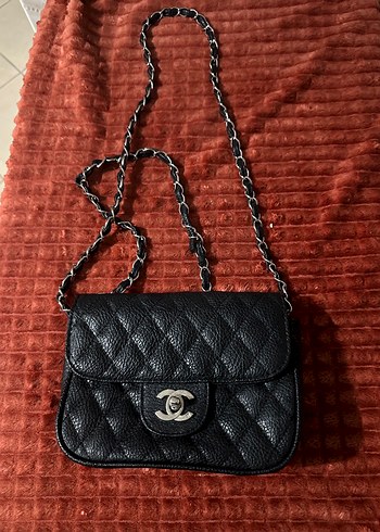 Zincir Detaylı Siyah Deri Kadın Çanta chanel - Görsel 3