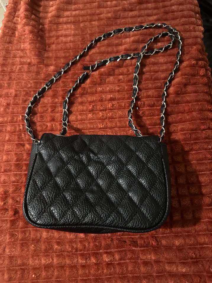 Zincir Detaylı Siyah Deri Kadın Çanta chanel - Görsel 2