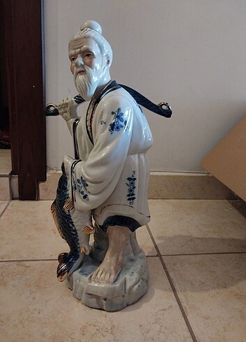 Vintage büyük boy balıkçı biblosu,