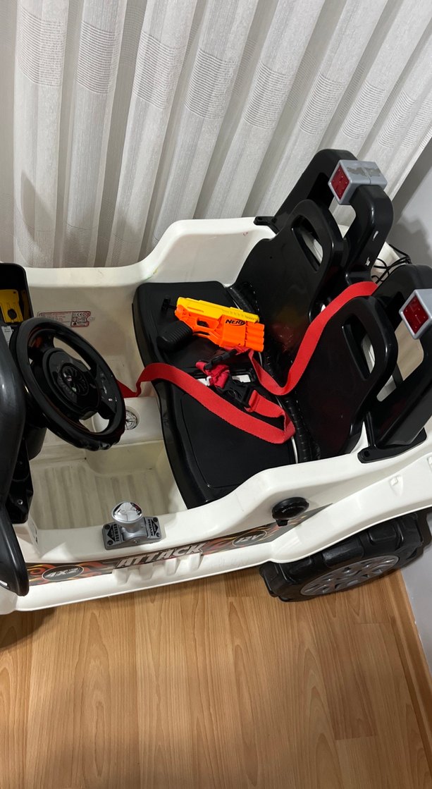 Beyaz Çift Kişilik Elektrikli Oyuncak Araba - Görsel 5