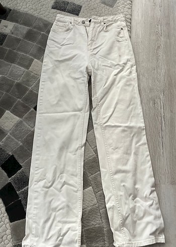 Beyaz Kadın Midi Boy Regular Fit Kot Pantolon - Görsel 2