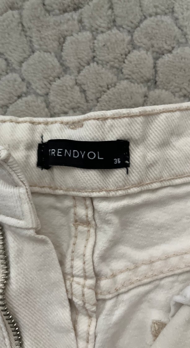 Beyaz Kadın Midi Boy Regular Fit Kot Pantolon - Görsel 3