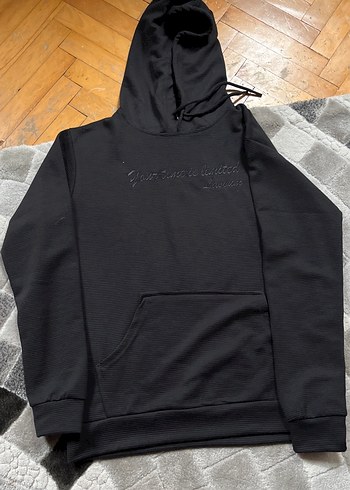 Siyah Kapüşonlu Kadın Sweatshirt - Görsel 2