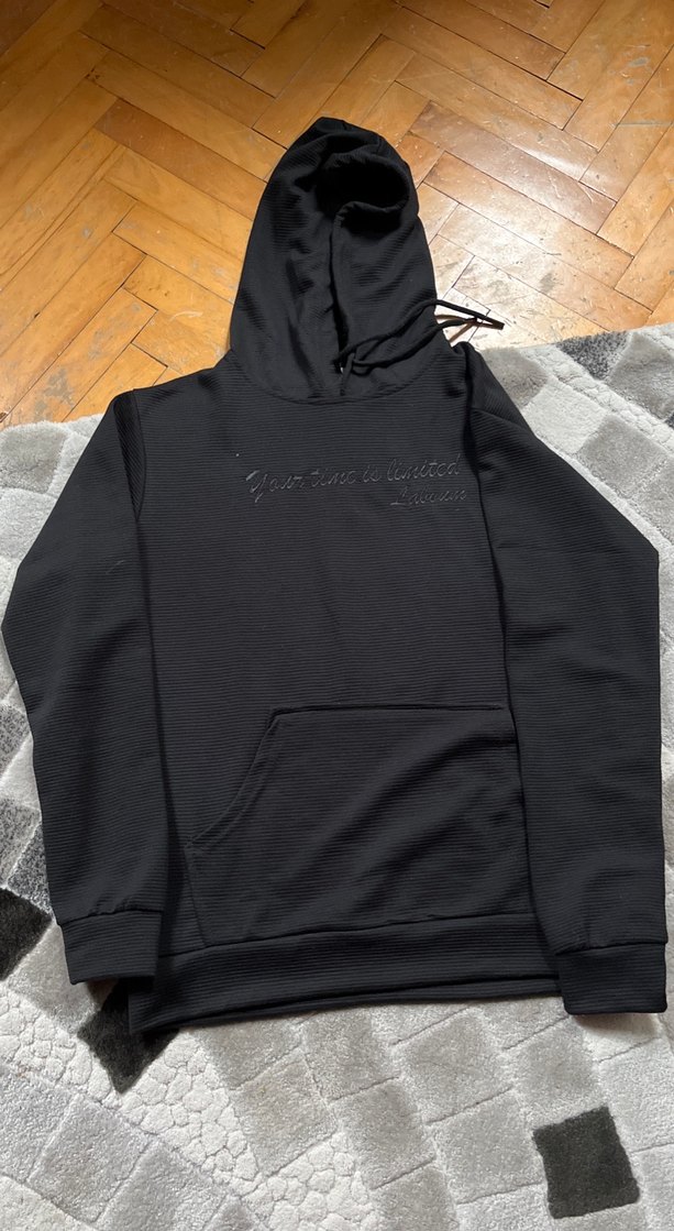 Siyah Kapüşonlu Kadın Sweatshirt - Görsel 2