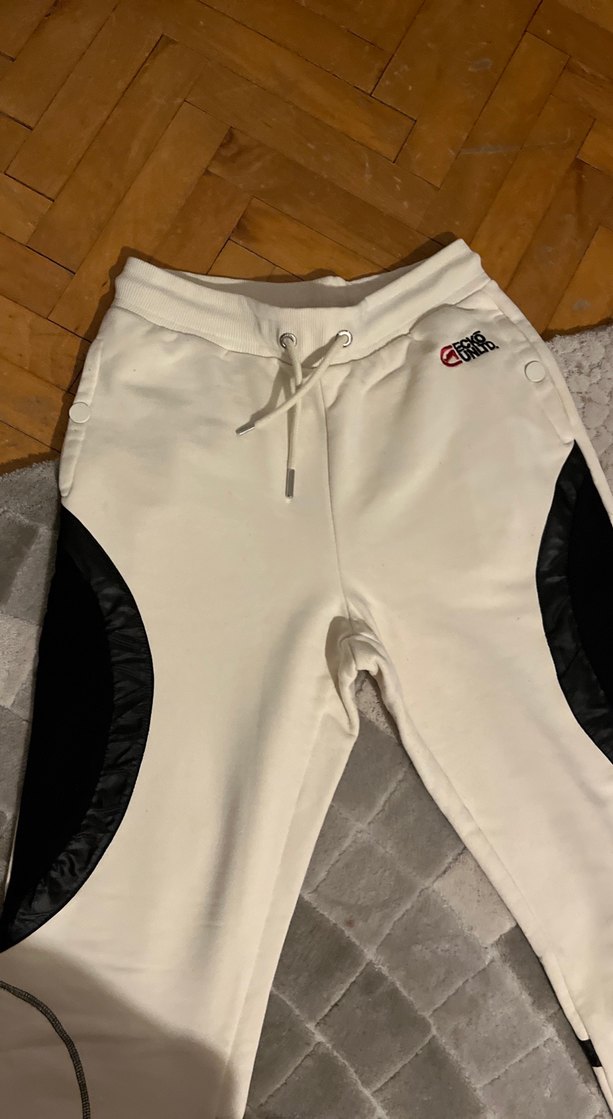 Beyaz Kadın Rahat Kesim Eşofman Altı - Görsel 3