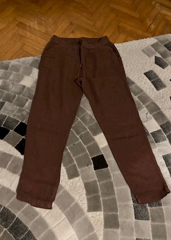 Kahverengi Keten erkek Pantolon - Görsel 2