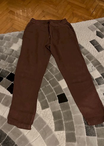 Kahverengi Keten erkek Pantolon - Görsel 3